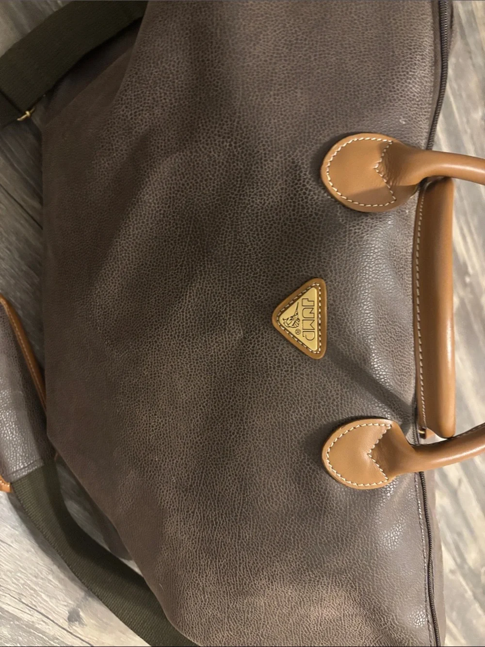 Men's Beige Duffel Bag with Map-Print Lining